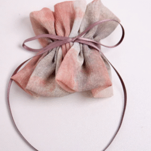 染布雪紡配幼絲帶hair cuff